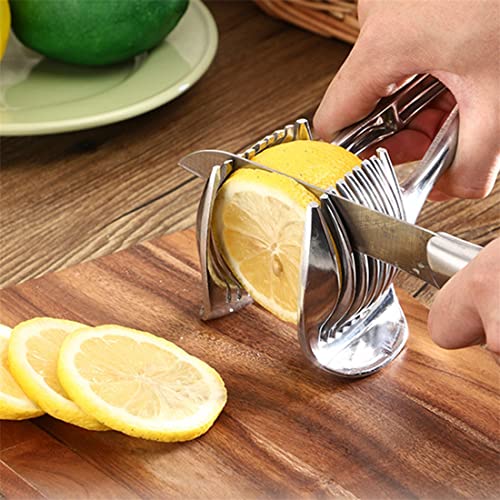 Dycica Bright Kitchen Gadgets Handy Stainless Steel Onion Holder Potato Tomato Slicer Vegetable Fruit Cutter Safety Cooking Tools Accessories - Image 3