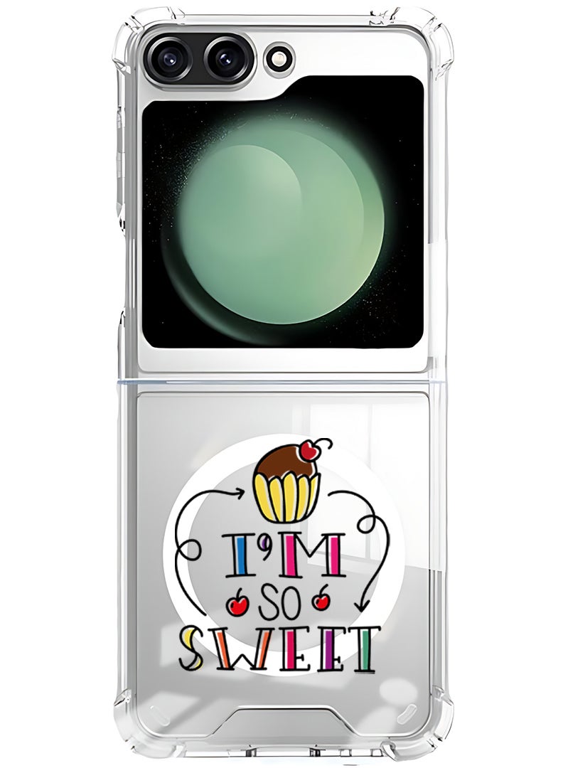 Theodor Magnetic Case for Samsung Galaxy Z Flip 6 Compatible with MagSafe Wireless Charging, Shockproof Phone Bumper Cover I am so sweet - Image 1