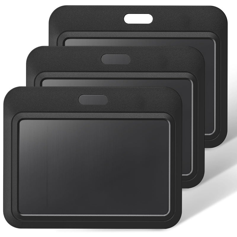 Uniclife 3 Pack Sliding ID Badge Holder Black Horizontal Hard Plastic Case with Clear Window Card Protector Pouch for Office School ID Credit Cards Proximity Key Cards Driverâ€™s Licenses and Passes - Image 1