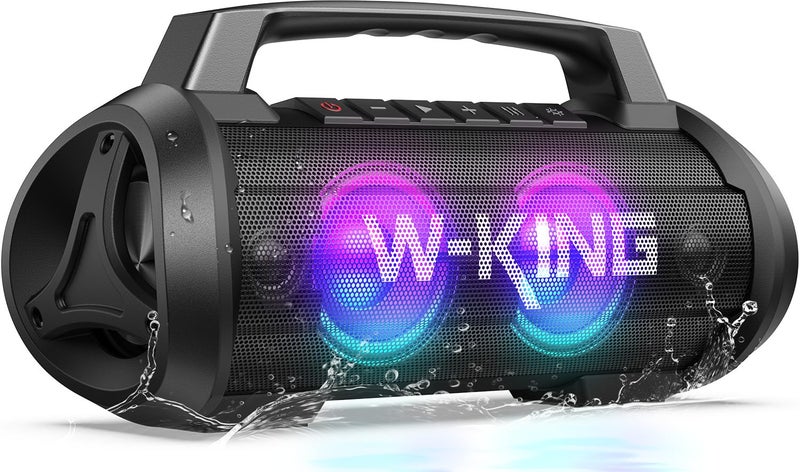 W-KING W-KING Portable Speakers Bluetooth Wireless, 120W Max Loudest Bluetooth Speaker, IPX6 Waterproof Outdoor Speaker with 70W Deep Bass/2*Subwoofer/DSP/EQ/42H/LED/MAC-in/Power Bank, Large Party Boombox  - Image 1
