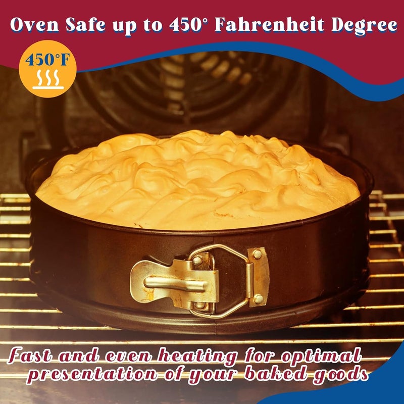 Pickmesh 3 Pcs 9inch Springform Pan with 150 Pcs Parchment Paper Nonstick Cheesecake Pan Mold with Removable Bottom for Cheesecake Cake, Black - Image 4