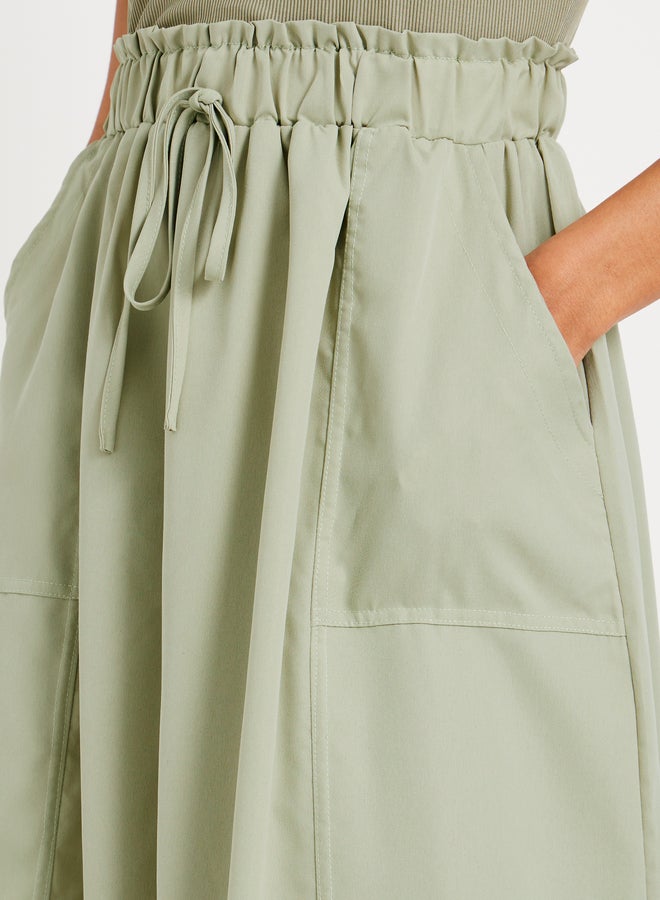 Take Two Take Two Solid Sleeveless Twofer A-Line Midi Dress  - Image 4