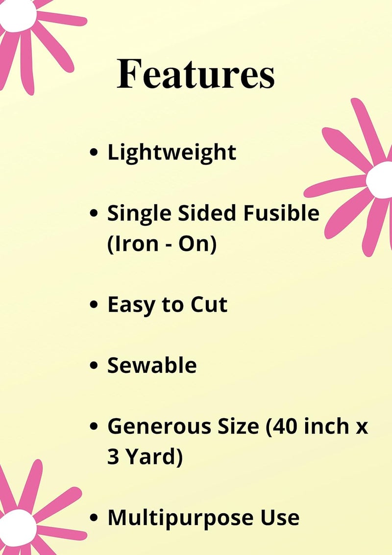 MAROBEE White Fusible Interfacing Lightweight Non-Woven for Sewing and Quilting Projects, Ultra Adhesive Bond Iron-On One Sided - Apparels and Face Masks, DIY Crafts (40 Inch x 3 Yard) - Image 3