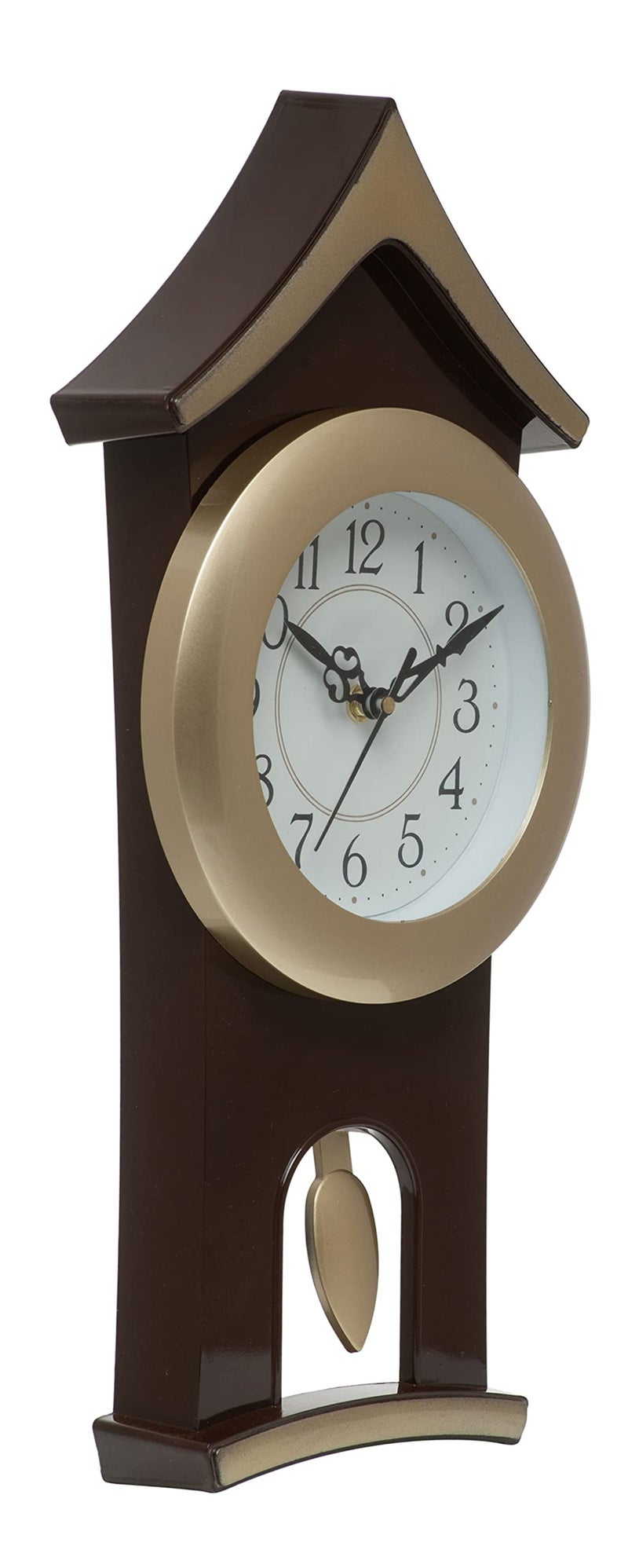 Harbour Analog Latest Stylish New Models Wall Clock with Pendulum for Home Living Room Hall Bedroom (Size Height 40 CM X Width 17.5 CM)- Home Decor Big Size Wall Clock MJ AD XG 1 (Silver) - Image 2