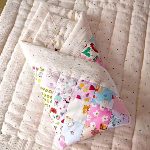 Hasoar 7PCS 9.8" x 9.8"(25 * 25CM) Quilting Fat Quarters Fabric Bundles, for Sewing Crafting,Print Floral Striped Polka Dot 100% Cotton Gingham Fabric (Mix Pink, 25 * 25cm) - Image 5