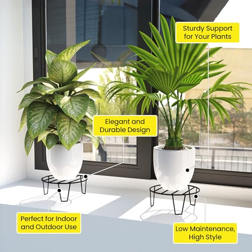 WonderStand Orion | Round Plant Stands for outdoor Balcony, round plant stands for indoor living room, Rust Proof Flower Pot Stand Galvanized Metal with 7 Layer Coating (Set of 8) - Image 4