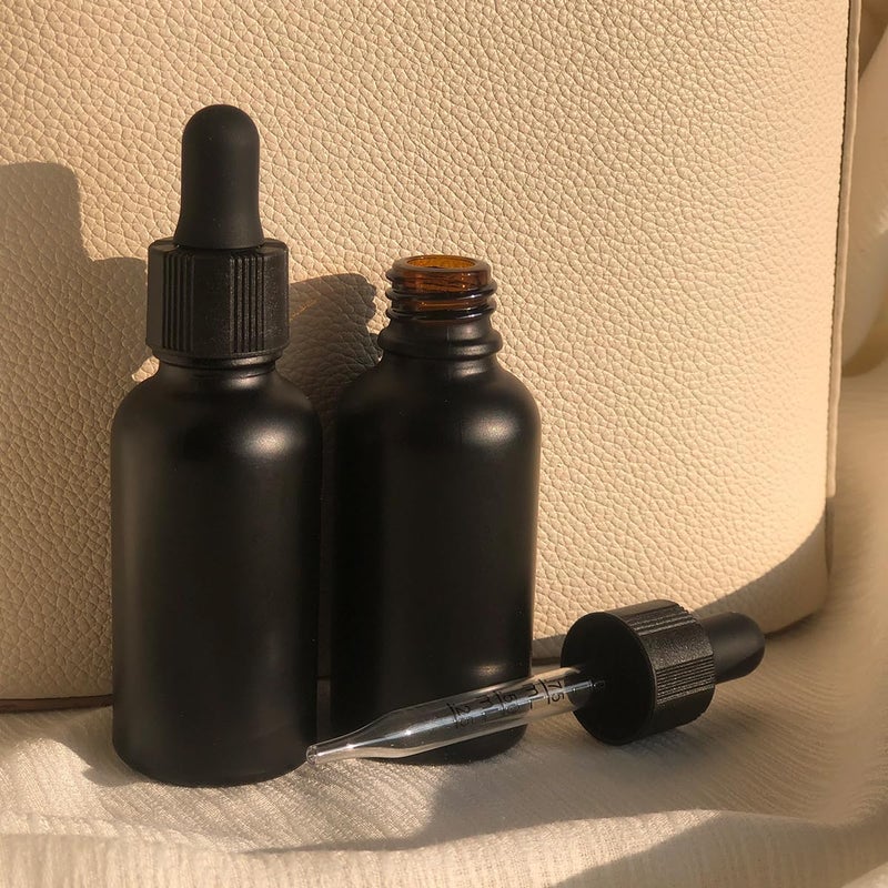 seafulee Black Coated Glass Bottle with Glass Eye Dropper, 1 oz Capacity,UV Safe Bottles for Essential Oils and Aromatherapy (Pack of 6) … - Image 5