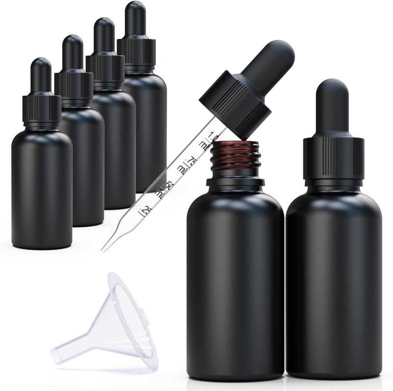 seafulee Black Coated Glass Bottle with Glass Eye Dropper, 1 oz Capacity,UV Safe Bottles for Essential Oils and Aromatherapy (Pack of 6) … - Image 1