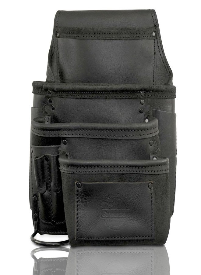 Graintex Ambassador Series 10 Pocket Framers Professional Nail & Tool Pouch Durable and Versatile Genuine Top Grain Leather for Framers, Constructors, Handyman - Black, Right Handed - Image 1