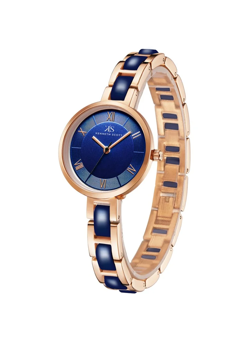 KENNETH SCOTT Kenneth Scott K22521-KCNN Women's Analog Display Watch & Alloy+Plastic Strap Rose Gold