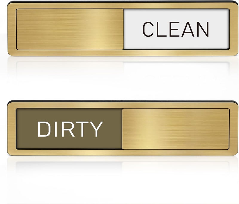 Abudada Dishwasher Magnet Clean Dirty Sign - Stainless Steel Dishwasher Magnet Sign - Clean & Dirty Dishwasher Slider Indicator - Kitchen Organizers and Storage - Image 1
