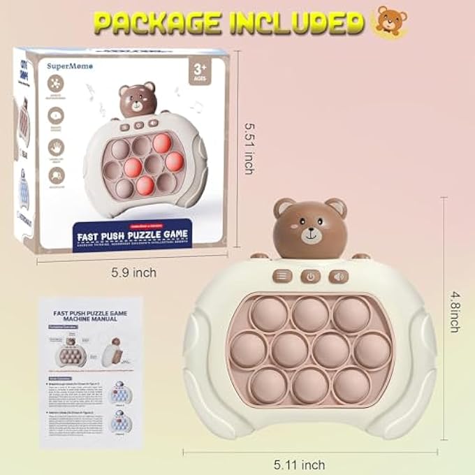 RAYYAN Quick Push Electronic Pop Light Up Games, Sensory Push Pop Bubble Toy, Decompression Puzzle Machine, Interactive Button Toy for Kids, Perfect Birthday Gift for Boys and Girls - Image 5