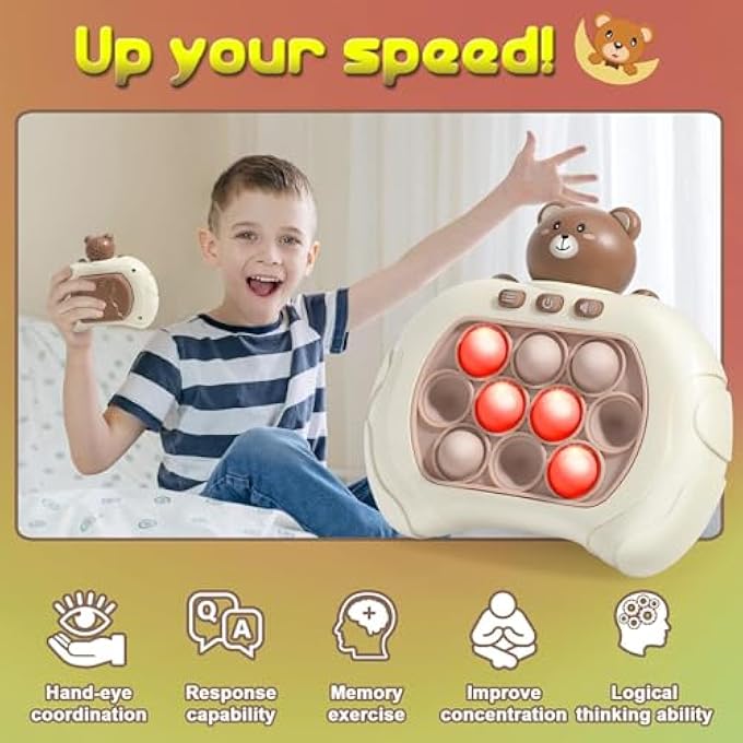 RAYYAN Quick Push Electronic Pop Light Up Games, Sensory Push Pop Bubble Toy, Decompression Puzzle Machine, Interactive Button Toy for Kids, Perfect Birthday Gift for Boys and Girls - Image 3