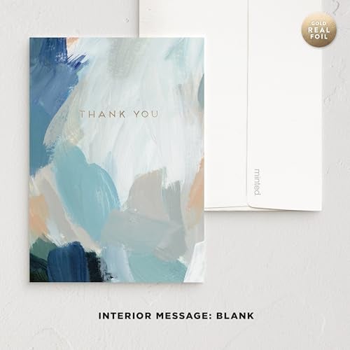Minted Elegant Thank You Greeting Cards Pack, Set of 5, Thank You Notes Variety Pack, Folded Thank You Cards With Envelopes, Blank Inside for Personal Messages, Designed by Independent Artists - Image 4