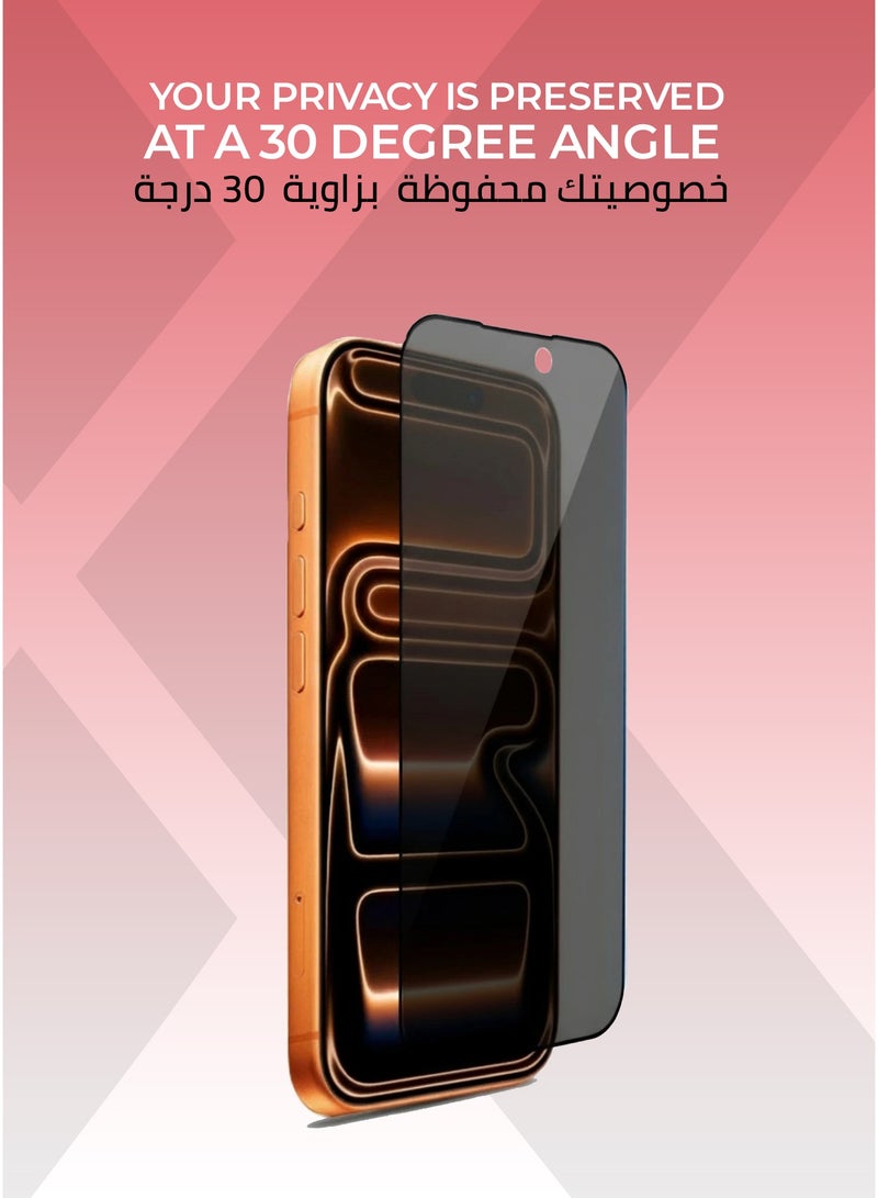 Xonda IPhone 17 Pro Max Privacy Screen Protector - Scratch Resistant, Easy to Install, Military Grade Protection, Fingerprint Resistant, Dust Repellent Coating. - Image 3