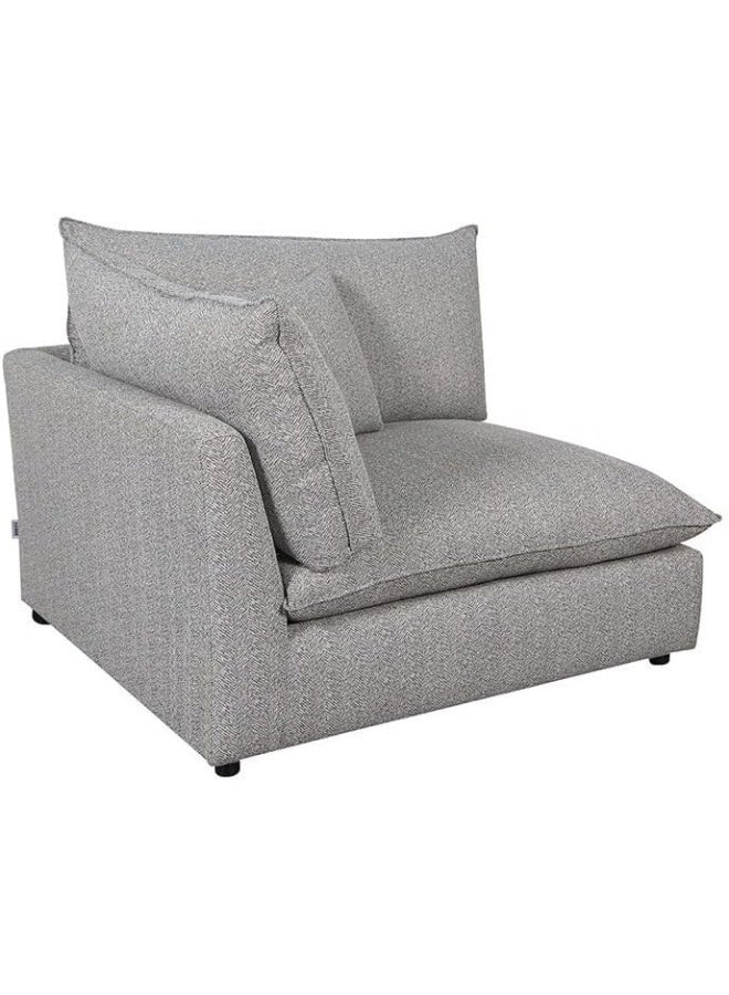 Comfynest Comfynest Napoleon 1-Seater Fabric Modular Sofa With Left Arm With 2-Year Warranty 108X91X38Cm Grey - Image 3