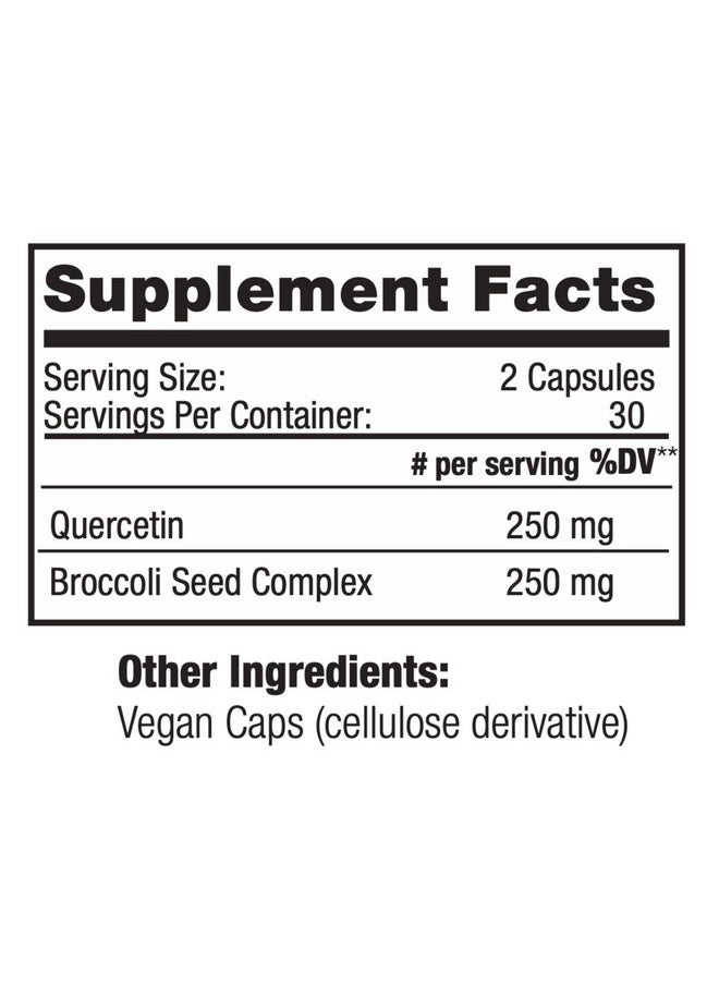 BrocElite - Quercelite Bioavailable Quercetin ; 250 Mg Quercetin And 250 Mg Broccoli Seed Complex ; 30 Servings - Image 1