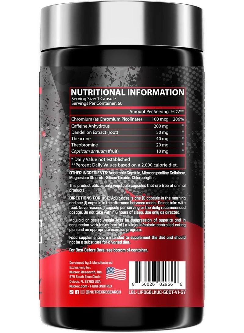 Nutrex Research Lipo 6 Black Ultra – 60 Capsules - Image 3