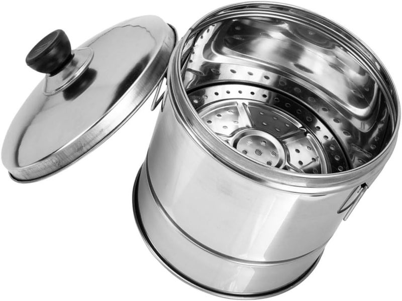 VOSAREA Stainless Steel Steamed Rice Bucket Large Capacity Rice Storage Container Sturdy Steaming Bucket for Home Kitchen Use - Image 1