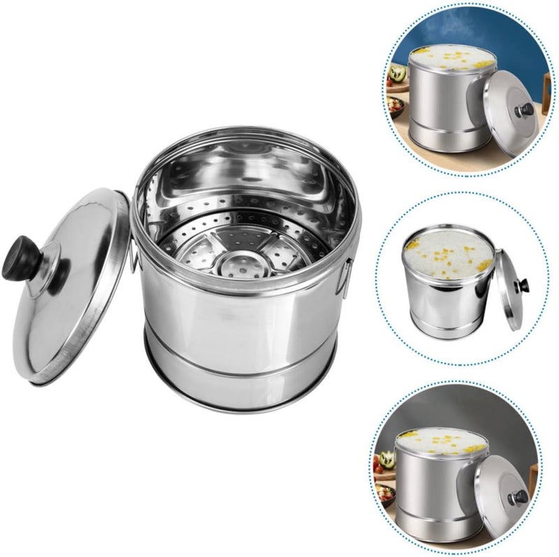 VOSAREA Stainless Steel Steamed Rice Bucket Large Capacity Rice Storage Container Sturdy Steaming Bucket for Home Kitchen Use - Image 5