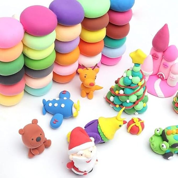 12 COLOR NON-TOXIC AIR DRY CLAY SET FOR KIDS – SOFT, LIGHTWEIGHT MAGIC CLAY FOR CREATIVE DIY CRAFTS AND MODELING FUN - Image 2