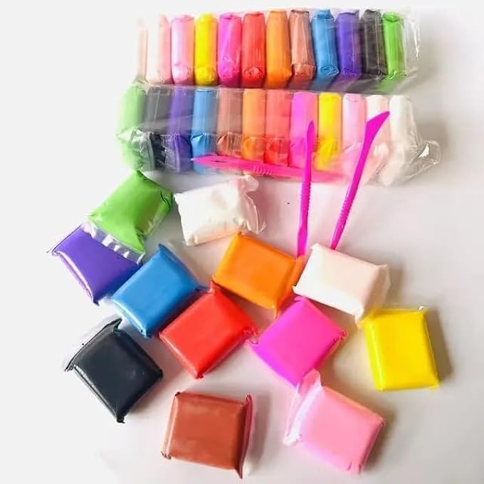 12 COLOR NON-TOXIC AIR DRY CLAY SET FOR KIDS – SOFT, LIGHTWEIGHT MAGIC CLAY FOR CREATIVE DIY CRAFTS AND MODELING FUN - Image 1