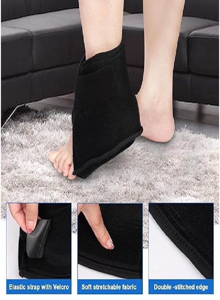 كمادات الثلج الباردة للكاحل، قابلة لإعادة الاستخدام، لفافة ثلج للكاحل قابلة للتعديل، لفافة كاحل ساخنة وباردة للقدم لتخفيف آلام الكعب والالتواءات والإصابات الرياضية (أسود) - Image 5