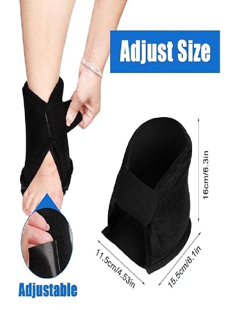 كمادات الثلج الباردة للكاحل، قابلة لإعادة الاستخدام، لفافة ثلج للكاحل قابلة للتعديل، لفافة كاحل ساخنة وباردة للقدم لتخفيف آلام الكعب والالتواءات والإصابات الرياضية (أسود) - Image 3