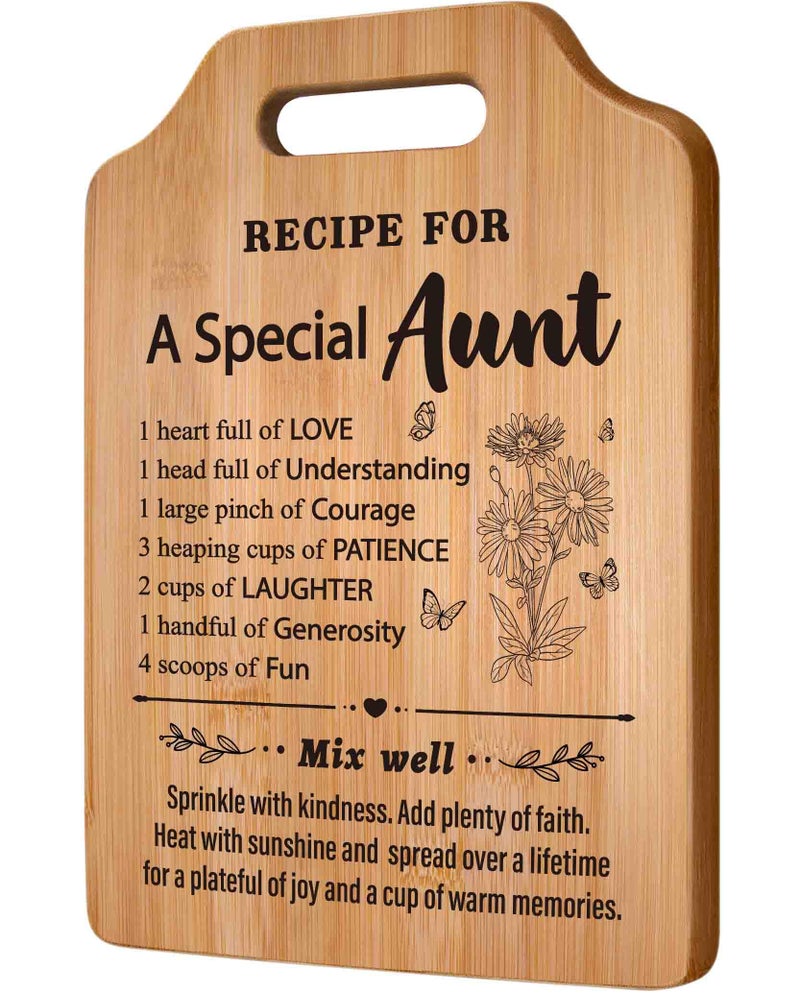 Milcier Gifts for Aunt  Birthday Gifts for Aunts from Niece Nephew  Recipe Cutting Board for Aunt  Auntie Gift Ideas  Christmas Mothers Day Present for Aunts  Best Auntie Ever - Image 1