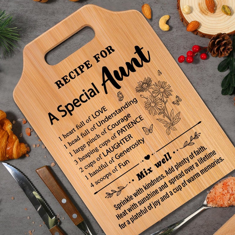 Milcier Gifts for Aunt  Birthday Gifts for Aunts from Niece Nephew  Recipe Cutting Board for Aunt  Auntie Gift Ideas  Christmas Mothers Day Present for Aunts  Best Auntie Ever - Image 2