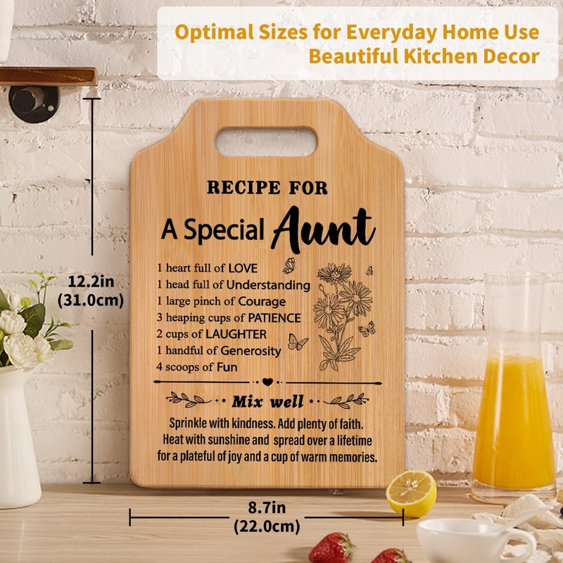 Milcier Gifts for Aunt  Birthday Gifts for Aunts from Niece Nephew  Recipe Cutting Board for Aunt  Auntie Gift Ideas  Christmas Mothers Day Present for Aunts  Best Auntie Ever - Image 3