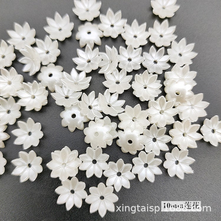 Faux Pearl Petal Blossom Shell Flower DIY Accessories 10mm Lotus 30 