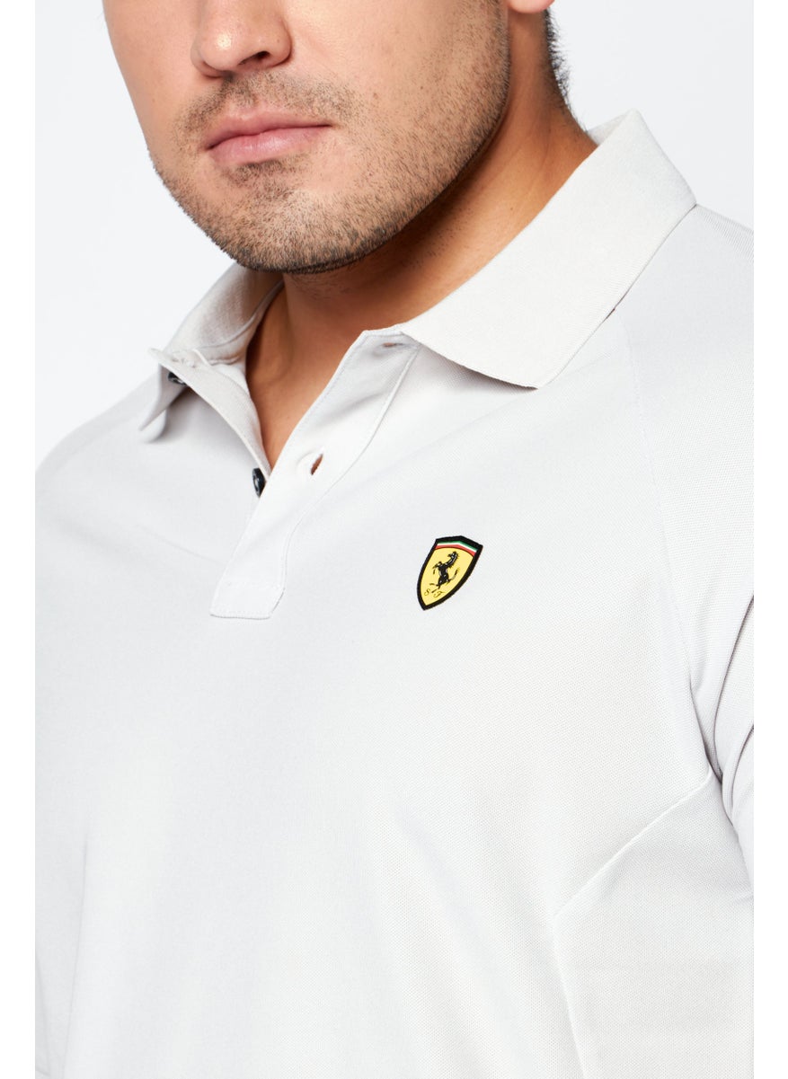 Scuderia Ferrari - Men Sportswear Fit Short Sleeve Brand Logo Polo, Grey - Image 1
