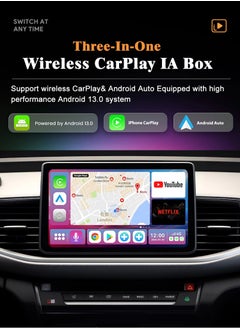 Mi VAZA Wireless CarPlay Box - Wireless Android Auto - 3-in-1 Car AI Box - Car Link Kit - Android 13.0 - Car Adapter Box - Support 5G/2.4G Wifi, Bluetooth 5.0, Mirco SD Card, 4G LET - 4+64GB  - Image 2