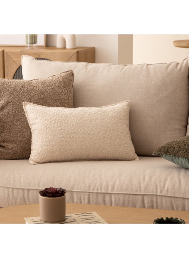 atmosphera Soana Bouclette Rectangular Shaped Cushion Ivory 30 x 50cm 204404A - Image 5