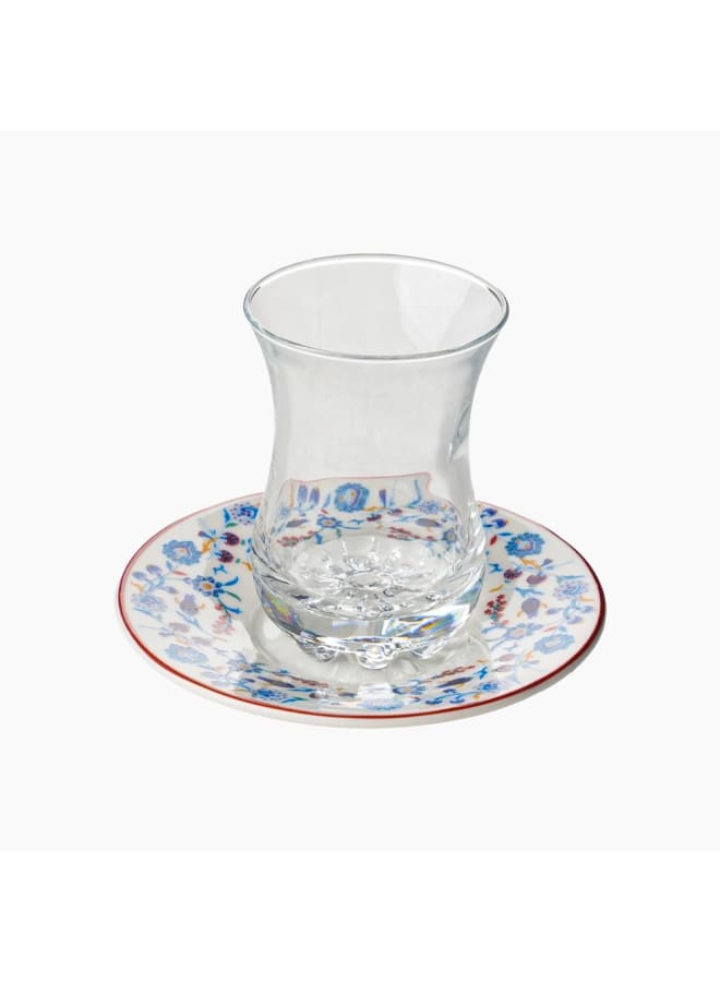 Rosa By Zinnia Porcelain Turkish Decor 120ml  2 Set Of 6 Coffee Cups And 6 Saucers