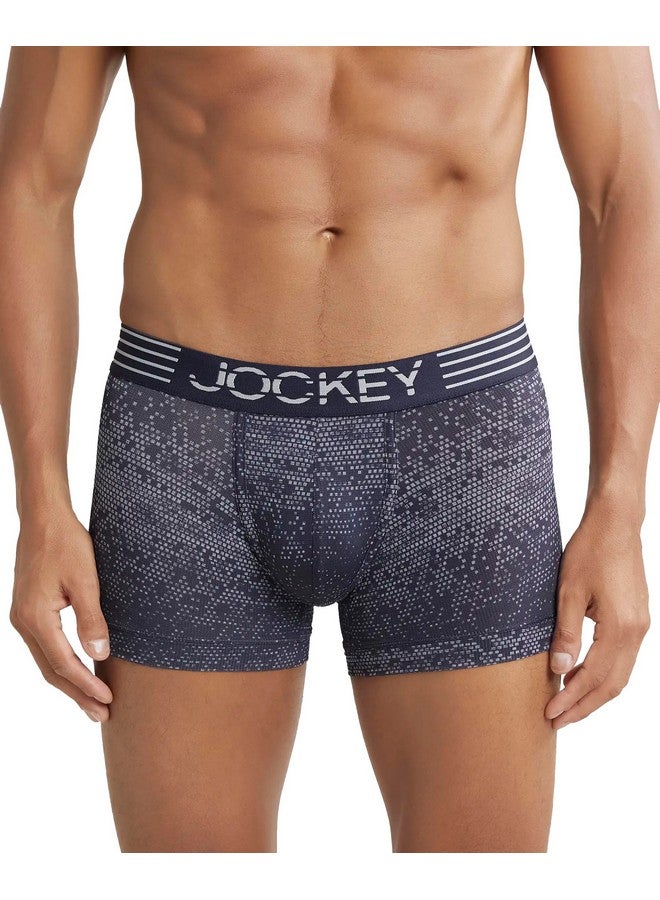 JOCKEY Jockey MM08 Men's Microfiber Mesh Elastane Stretch Printed Trunk with Breathable Mesh and Stay Dry Technology_True Navy_XL  - Image 1