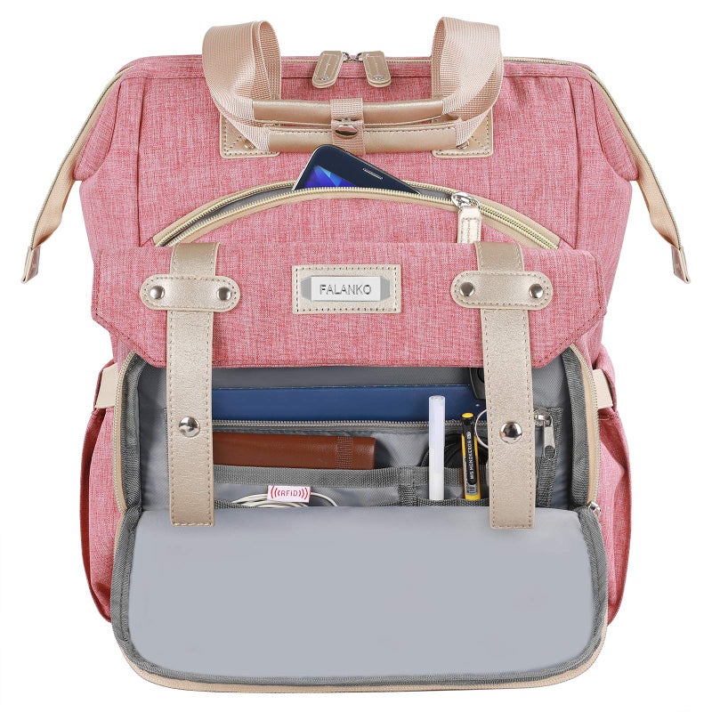 FALANKO Laptop Backpack for Women,Large Computer Backpack 17 Inch Laptop with USB Charging Port, Water Resistant Teacher work nurse Doctor Bookbag - Image 5