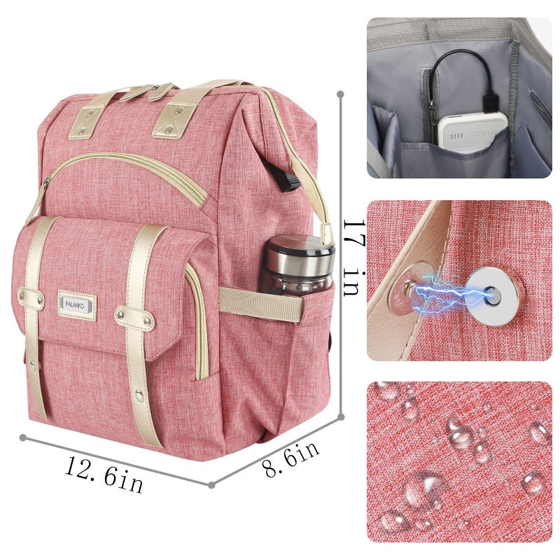 FALANKO Laptop Backpack for Women,Large Computer Backpack 17 Inch Laptop with USB Charging Port, Water Resistant Teacher work nurse Doctor Bookbag - Image 4