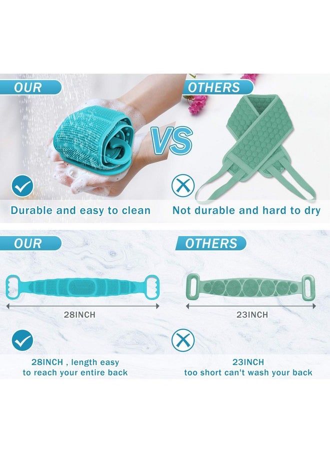 Caveen CAVEEN Silicone Scrubber for Shower, Upgrated Exfoliating Thickened Silicone Bath Body Brush Handle Body Washer, Back Scrubber Comfortable Massage for Shower  - Image 5