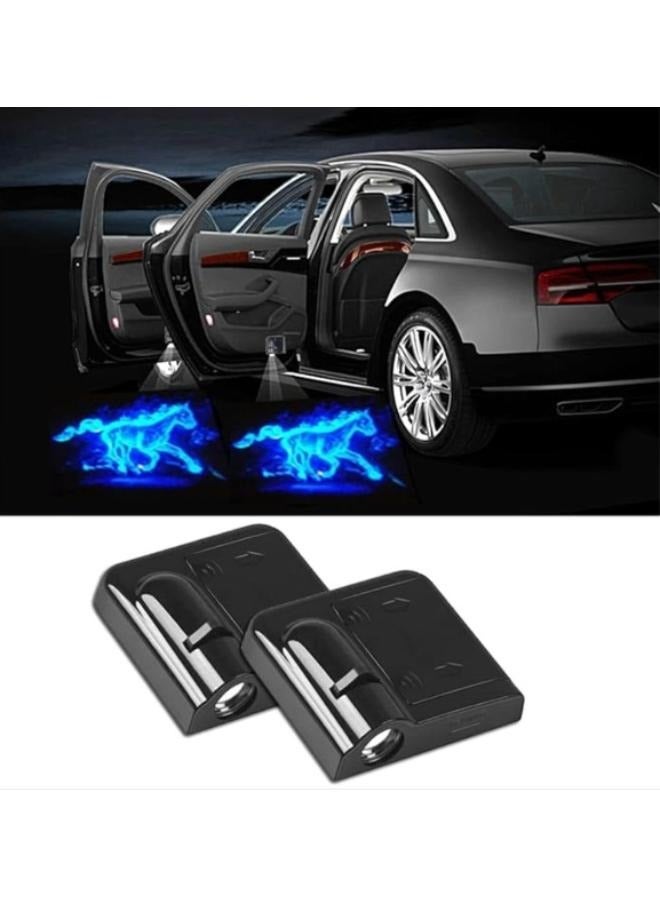 EasyLife 2 Pieces LED Car Door Horse Logo Projector Shadow Light Set NO: 03  - Image 1