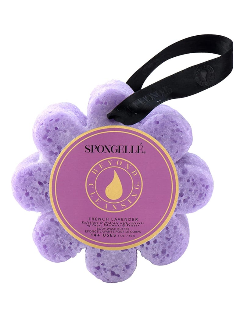 spongelle Spongelle French Lavender Wild Flower Buffer Body Scrubber | Bath & Shower Loofah for Women | Exfoliator with Body Wash Infused Sponge | 14+ uses  - Image 1