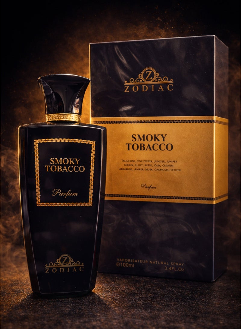 زودياك عطر زودياك برائحة التبغ المدخن 100 مل | عطر رجالي فاخر برائحة الجلد والعود والعنبر ونجيل الهند | عطر رجالي مميز يدوم طويلاً - Image 1