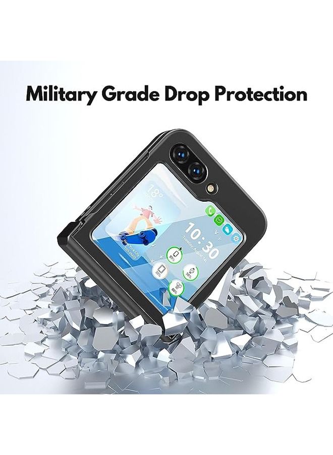 For Samsung Z Flip 5 Case, Slim Soft Shock-Absorbing Anti-Scratch Cover Hard PC Back and TPU Bumper Protective Phone Case for Samsung Galaxy Z Flip 5 (Black) - Image 2