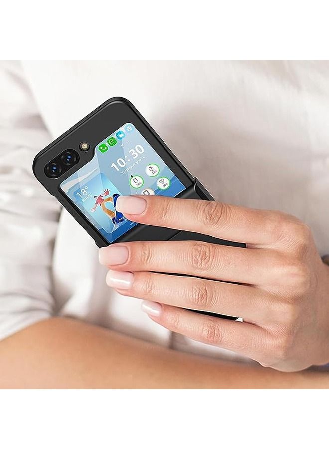 For Samsung Z Flip 5 Case, Slim Soft Shock-Absorbing Anti-Scratch Cover Hard PC Back and TPU Bumper Protective Phone Case for Samsung Galaxy Z Flip 5 (Black) - Image 3