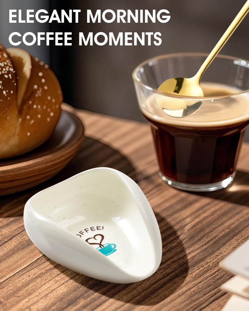 FANGSUN Coffee Spoon Rest, Coffee Bean Dosing Cup, Ceramic Spoon Holder for Cafe Station, Cute Cafe Bar Decor Accessories, Gifts for Women Mom - Image 5