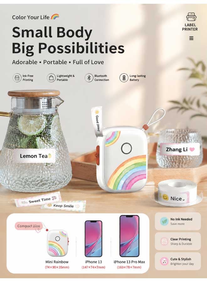 Marklife Label Maker Machine with Tape, 203DPI Bluetooth Mini Label Printer, Portable Thermal Printer, Sticker Maker for Home Office - Image 4