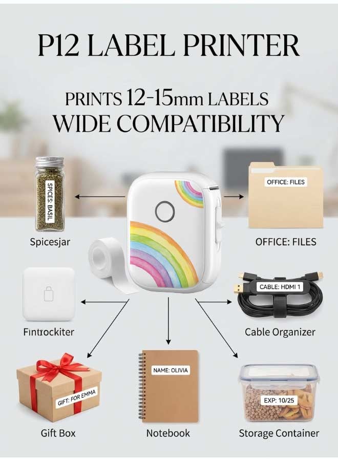 Marklife Label Maker Machine with Tape, 203DPI Bluetooth Mini Label Printer, Portable Thermal Printer, Sticker Maker for Home Office - Image 2