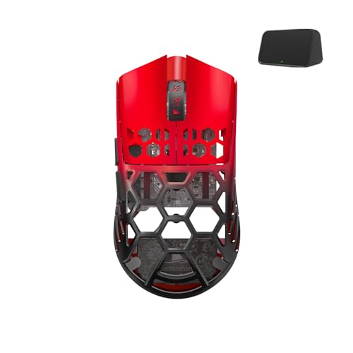 Darmoshark M2 Wireless Gaming MouseTriMode 4KUSBCBluetooth Mouse Up to 26000DPIPAW3395 Optical Sensor Lightweight 42g5 programmable Button 500MAh Battery LifeComputer Mouse for LaptopPCRED - Image 1