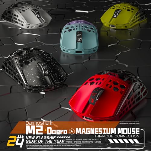 Darmoshark M2 Wireless Gaming MouseTriMode 4KUSBCBluetooth Mouse Up to 26000DPIPAW3395 Optical Sensor Lightweight 42g5 programmable Button 500MAh Battery LifeComputer Mouse for LaptopPCRED - Image 3
